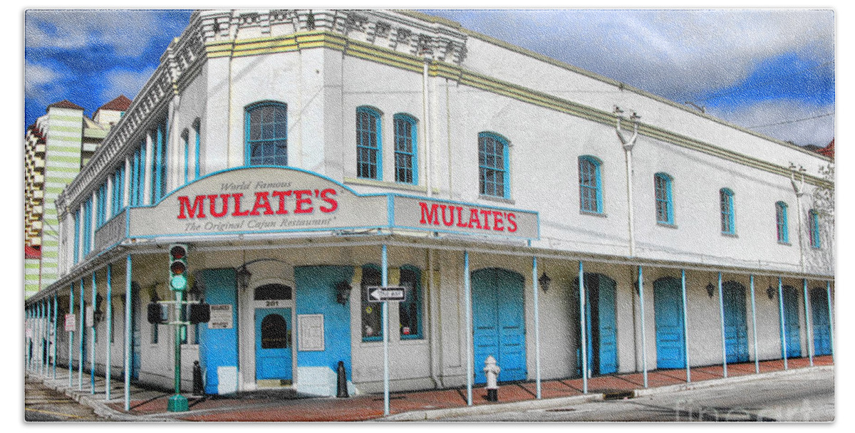 Mulates Beach Towel featuring the photograph Mulates New Orleans by Olivier Le Queinec