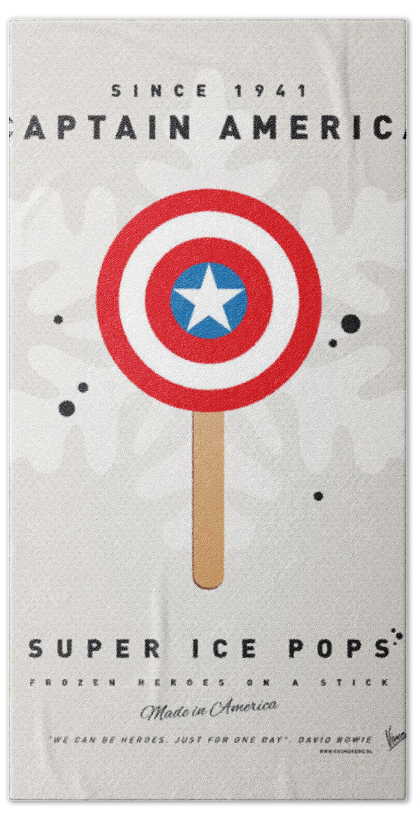 Superheroes Beach Sheet featuring the digital art My SUPERHERO ICE POP - Captain America by Chungkong Art