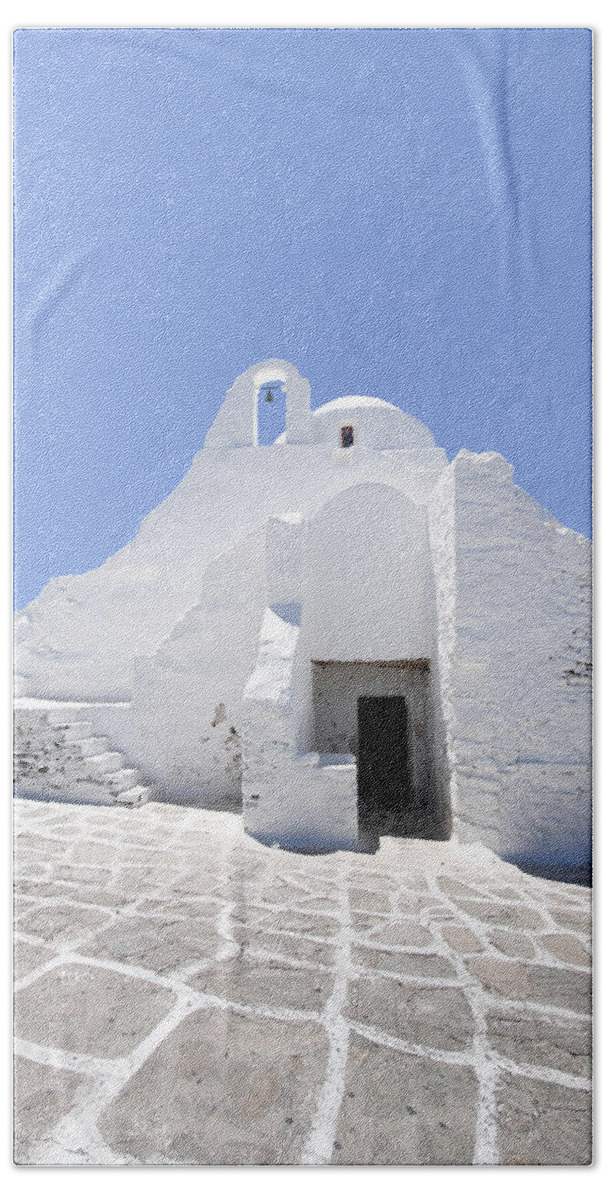 Mykonos Beach Towel featuring the photograph Mykonian Church by Hakon Soreide