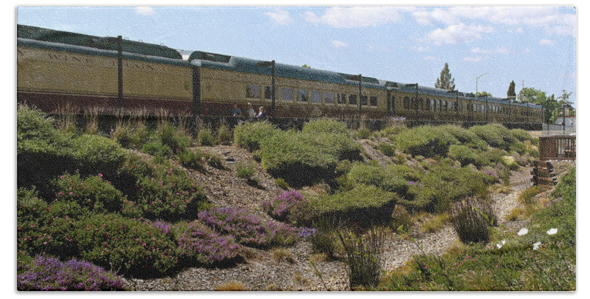 Napa Valley Wine Train Beach Sheet featuring the photograph Napa Valley Wine Train by Michele Myers