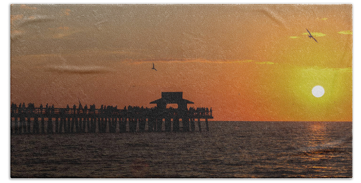 Bayshore Beach Towel featuring the photograph Naples Sunset by Raul Rodriguez