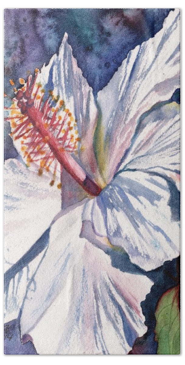 Hibiscus Beach Sheet featuring the painting Native Hawaiian Hibiscus by Marionette Taboniar