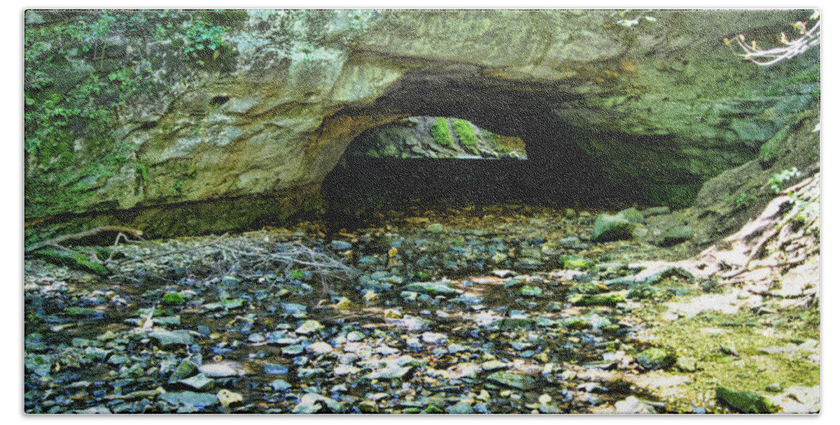 natural Rock Bridge Beach Sheet featuring the photograph Natural Rock Bridge by Cricket Hackmann