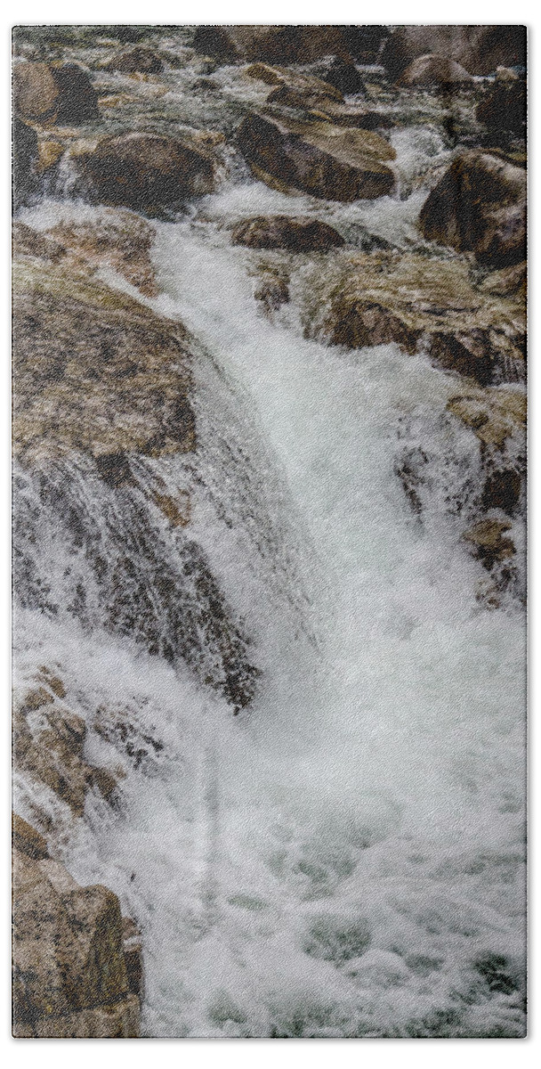 Running Water Beach Towel featuring the photograph Naturally Pure Waterfall by Roxy Hurtubise
