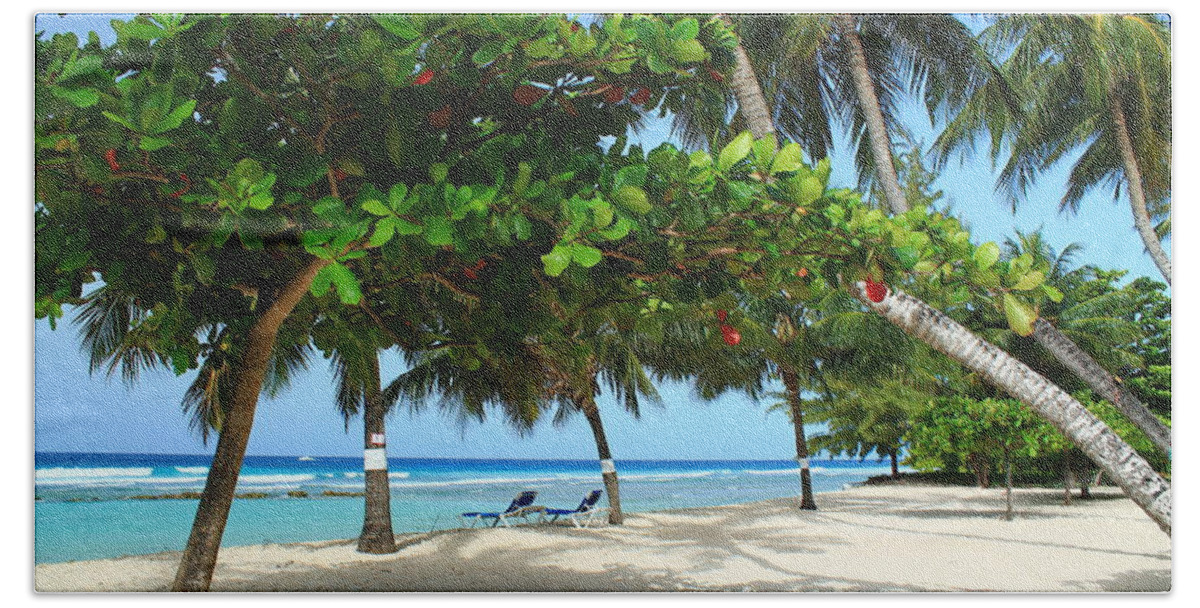 Barbados Beach Sheet featuring the photograph Natures Umbrella Tree by Catie Canetti