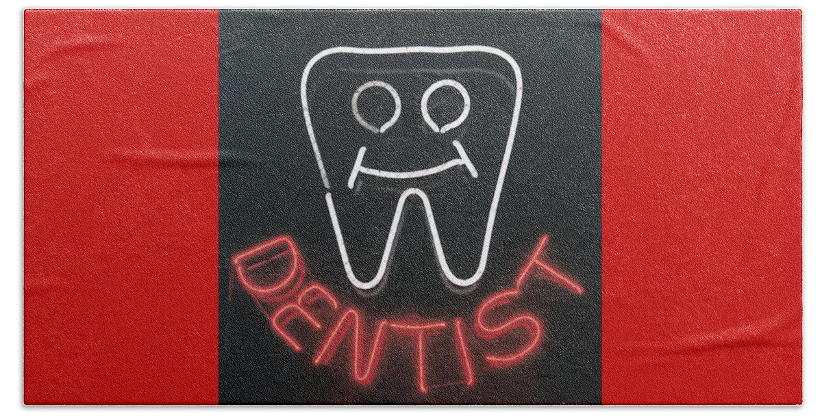 Dentist Beach Sheet featuring the photograph Neon Smile by Caitlyn Grasso