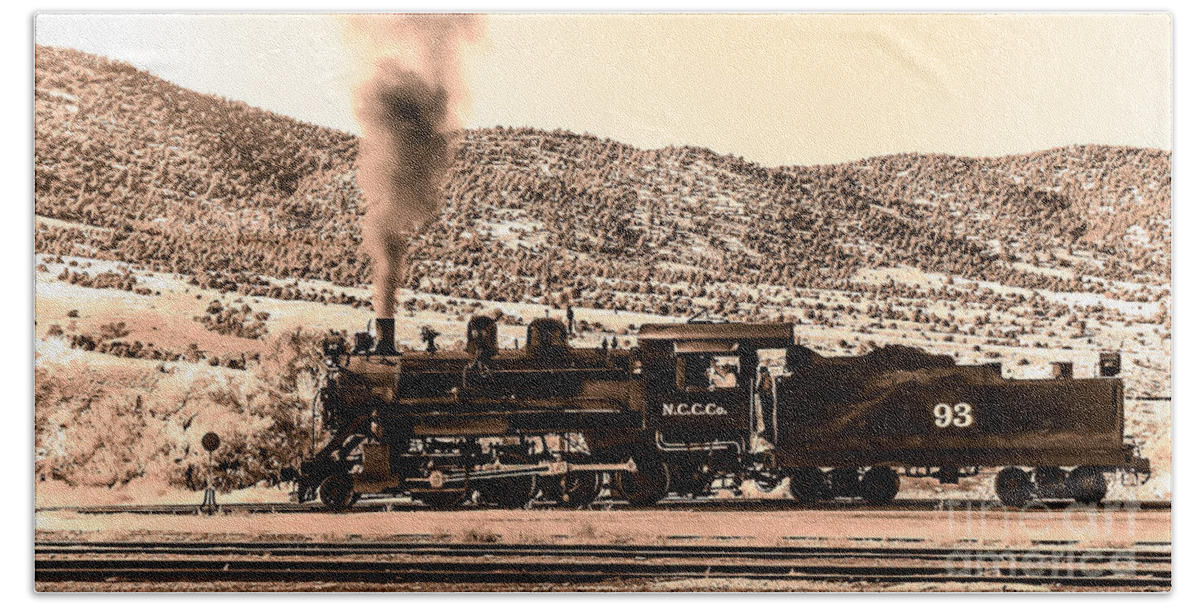 Train Beach Towel featuring the photograph Nevada Northern Railway by Robert Bales