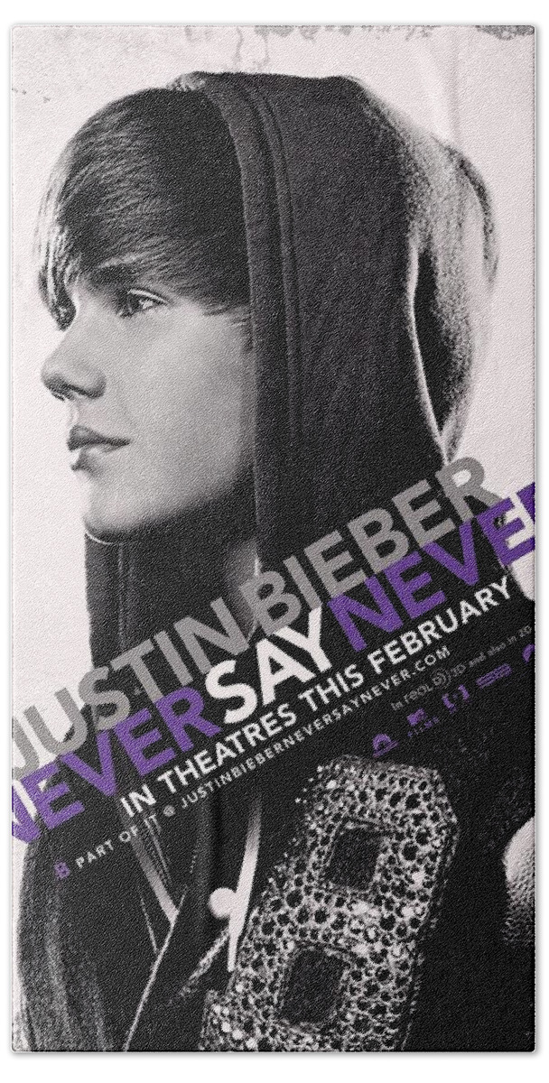 Justin Bieber Beach Towel featuring the photograph Never Say Never 2 by Movie Poster Prints