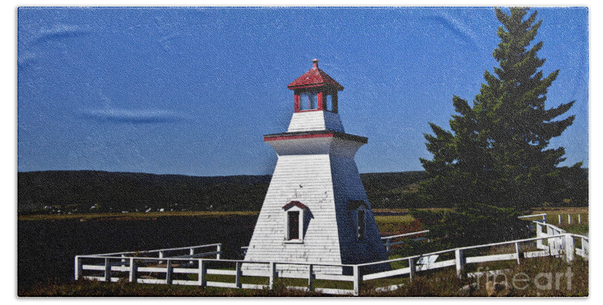 New Brunswick Beach Towel featuring the photograph New Brunswick Lighthouse by Shirley Mangini