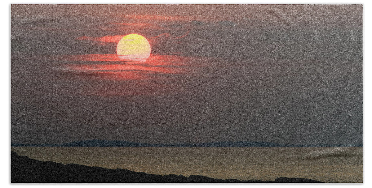 New England Beach Towel featuring the photograph New England Sunset - Rockport by Jean-Pierre Ducondi