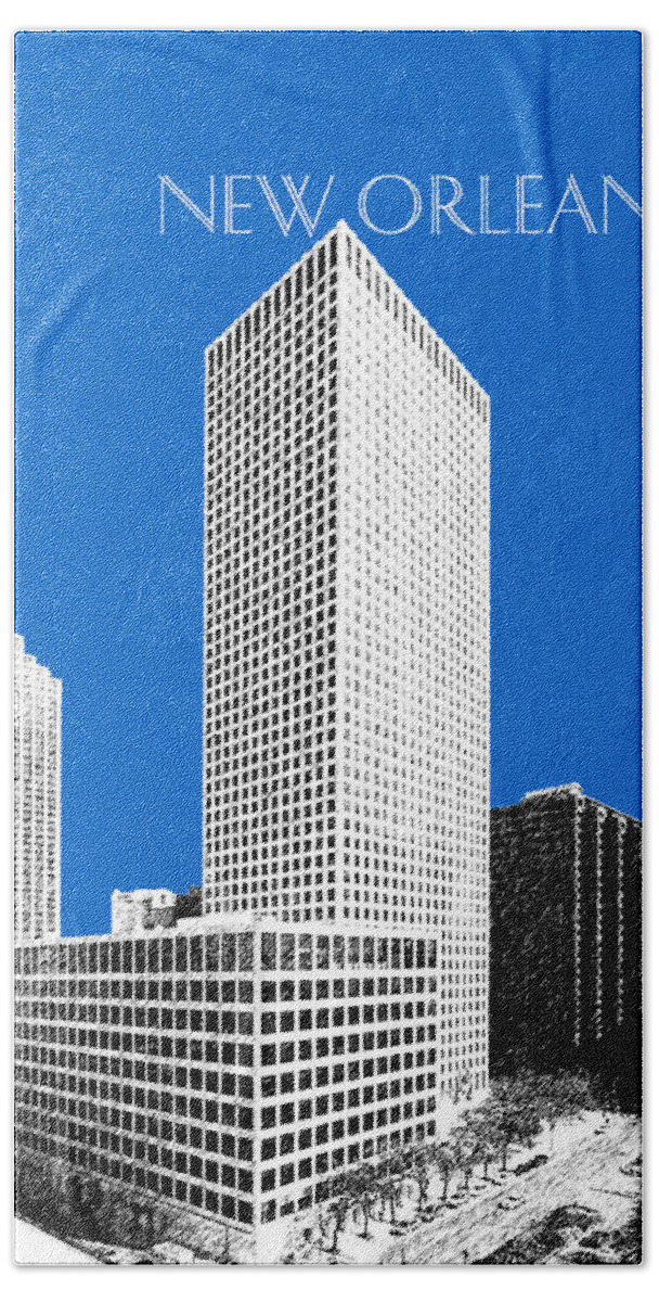 Architecture Beach Towel featuring the digital art New Orleans Skyline - Blue by DB Artist