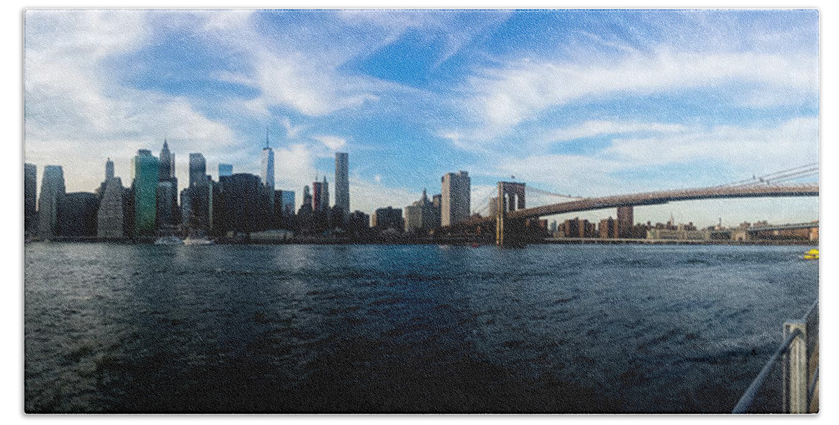 New York Beach Towel featuring the photograph New York Skyline - Color by Nicklas Gustafsson
