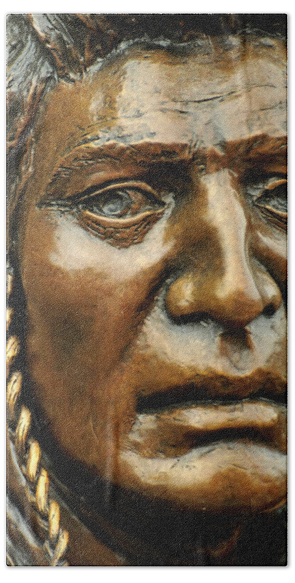 Art Beach Towel featuring the photograph Nez Perce Indian Bronze, Joseph, Oregon by Theodore Clutter