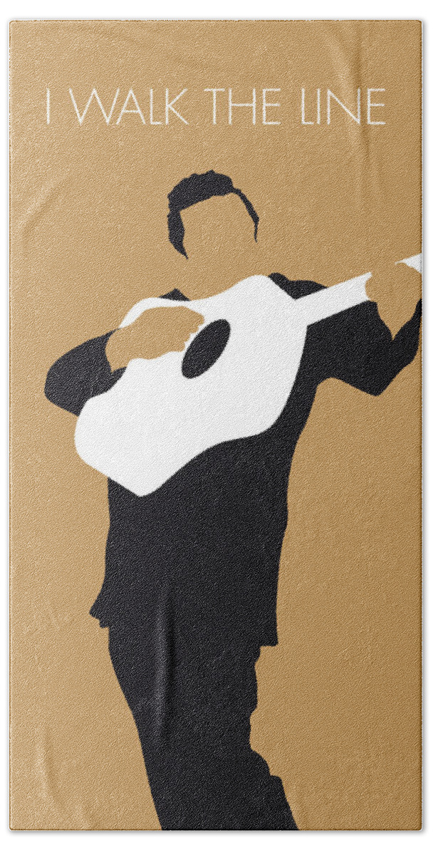 Johnny Beach Towel featuring the digital art No010 MY Johnny Cash Minimal Music poster by Chungkong Art