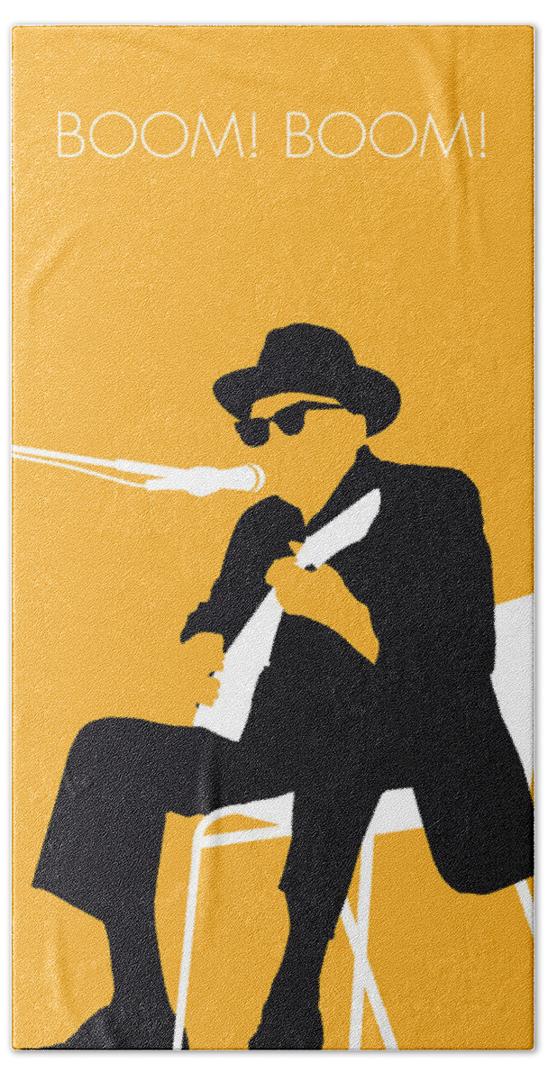 Johnny Beach Towel featuring the digital art No054 MY JOHNNY LEE HOOKER Minimal Music poster by Chungkong Art
