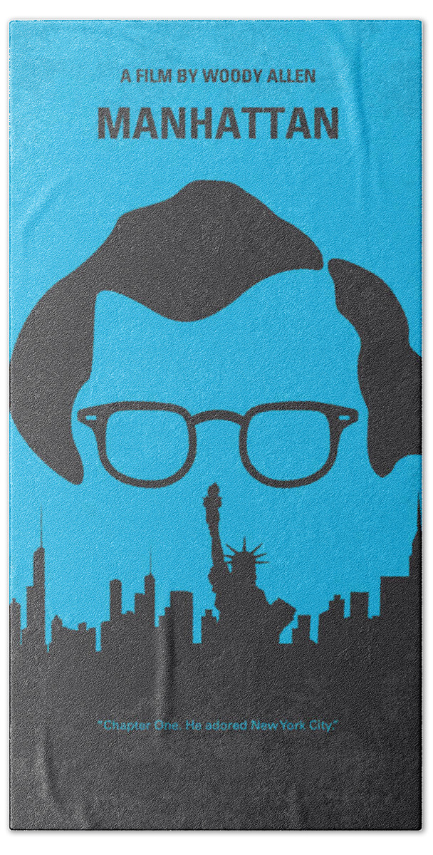 Manhattan Beach Towel featuring the digital art No146 My Manhattan minimal movie poster by Chungkong Art