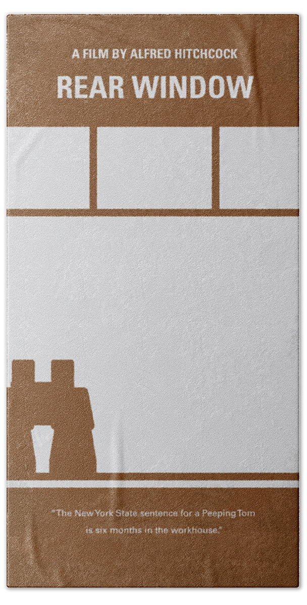 Rear Window Beach Towel featuring the digital art No238 My Rear window minimal movie poster by Chungkong Art