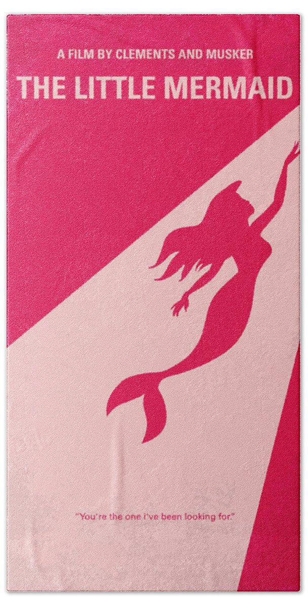 Mermaid Beach Towel featuring the digital art No314 My Mermaid minimal movie poster by Chungkong Art