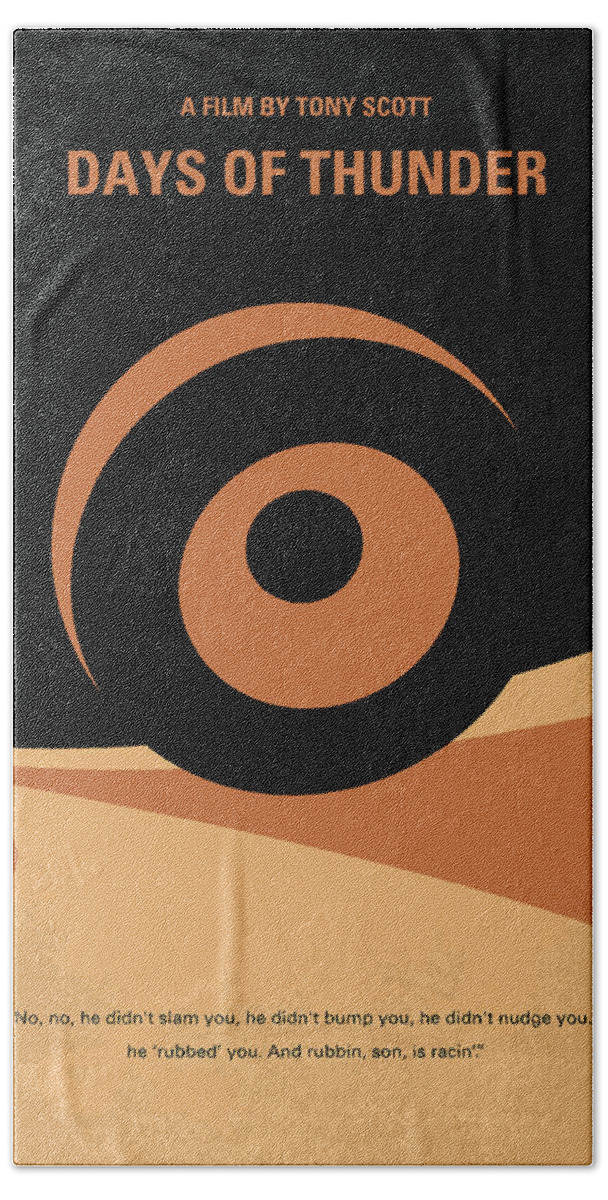 Days Of Thunder Beach Towel featuring the digital art No332 My DAYS OF THUNDER minimal movie poster by Chungkong Art