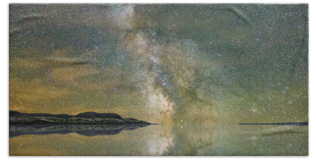 Milkyway Beach Towel featuring the photograph North Bend Milky Way by Aaron J Groen