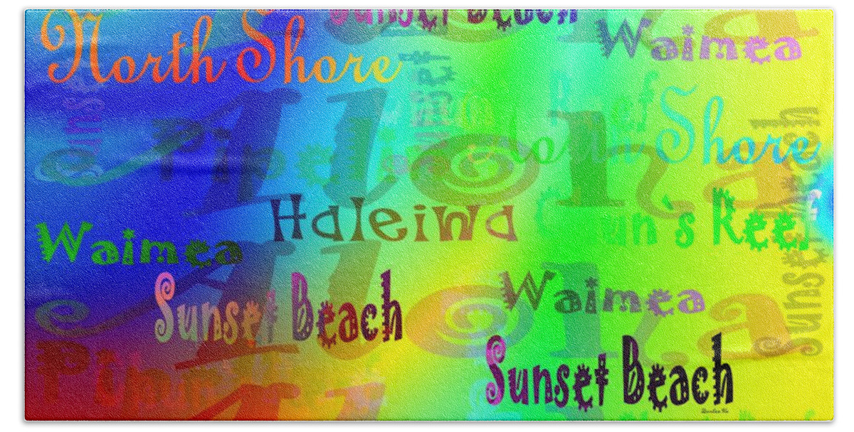 Hawaii Beach Sheet featuring the digital art North Shore Beaches by Dorlea Ho