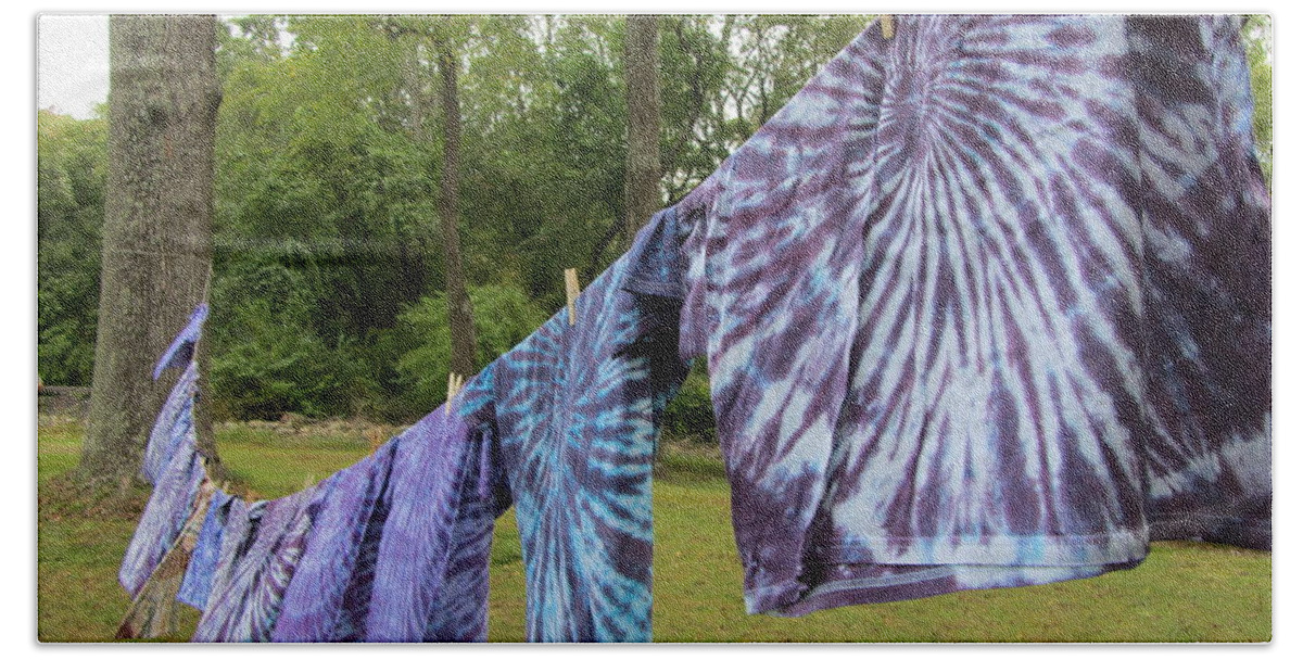 Shirt Beach Towel featuring the photograph Not Fade Away - Spiral Dyes by Susan Carella