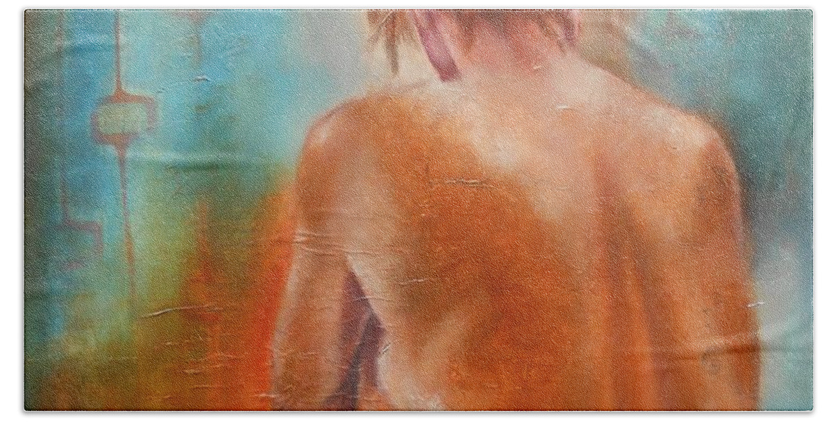 Female Beach Towel featuring the painting Nude 3 by Susan Goh