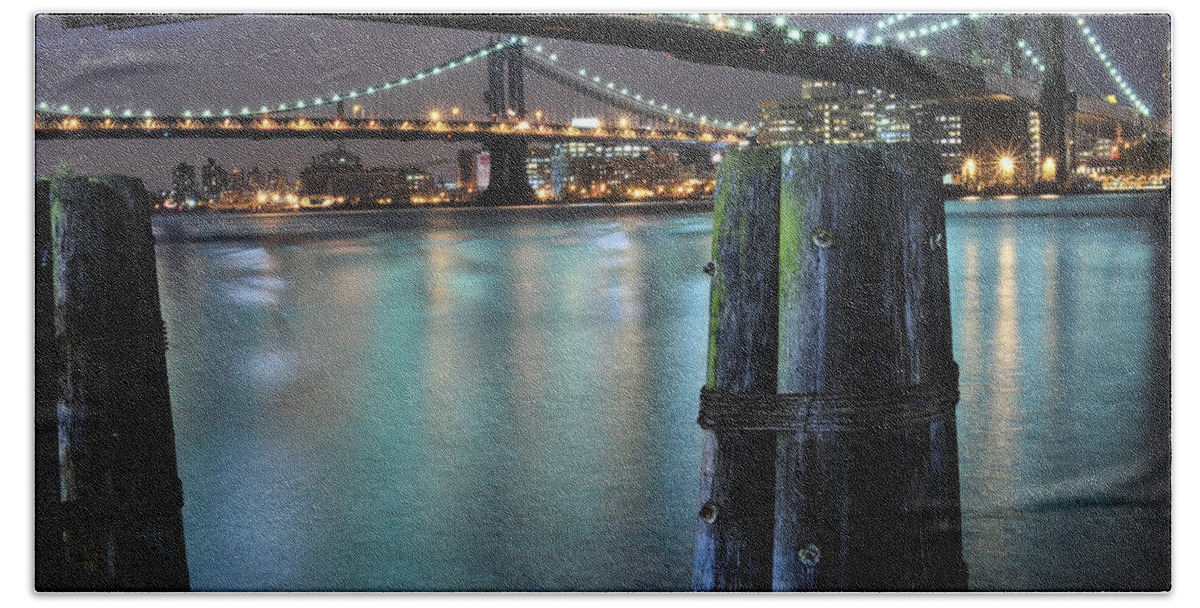 Nyc Beach Towel featuring the photograph Nyc East River Bridges 2 by Joseph Hedaya