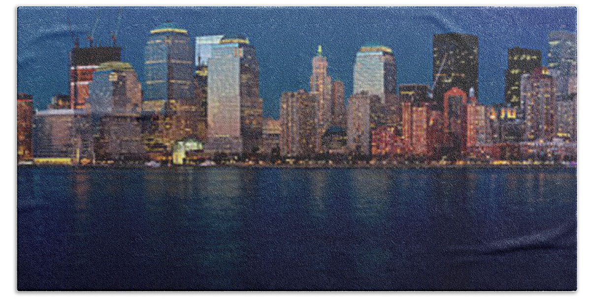 Architect Beach Towel featuring the photograph NYC Pano by Jerry Fornarotto