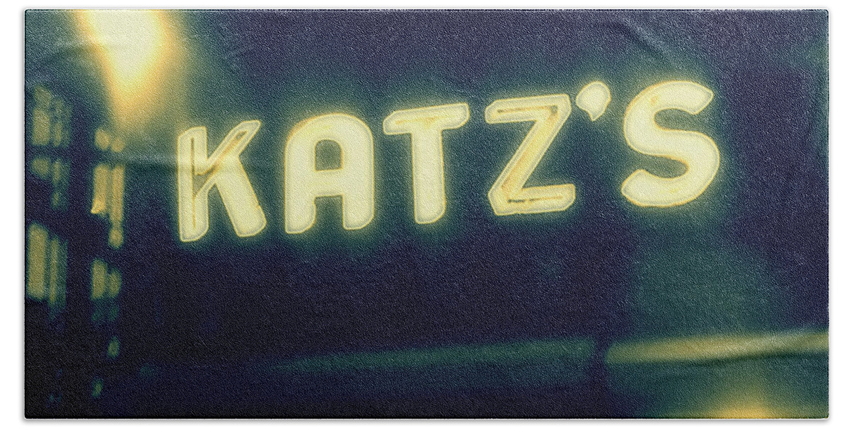 Nyc Beach Towel featuring the photograph NYC's Famous Katz's Deli by Paulo Guimaraes