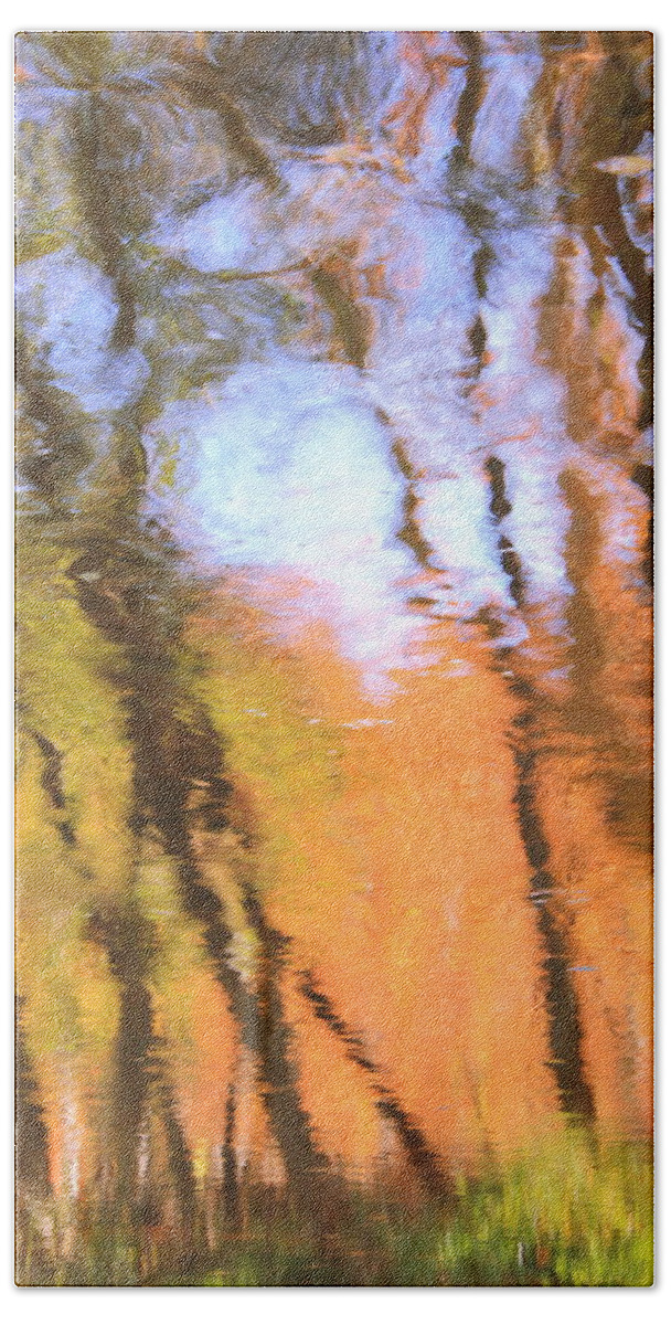 Landscape Beach Towel featuring the photograph Oak Creek Reflections by Roupen Baker