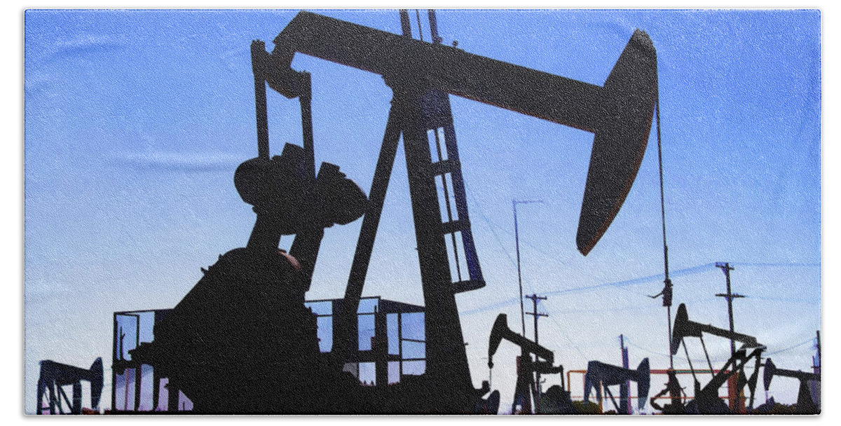Oil Fields Beach Towel featuring the photograph Oil Fields by Chuck Staley
