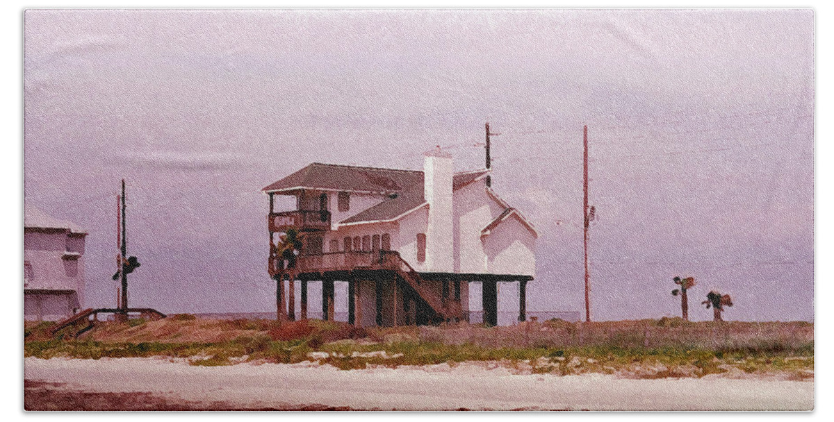 Galveston Beach Beach Towel featuring the photograph Old Galveston by Tikvah's Hope