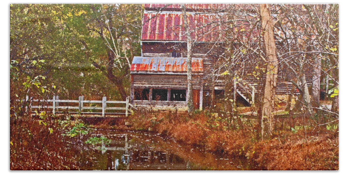 River Beach Sheet featuring the photograph Old Mill by Sandra Clark