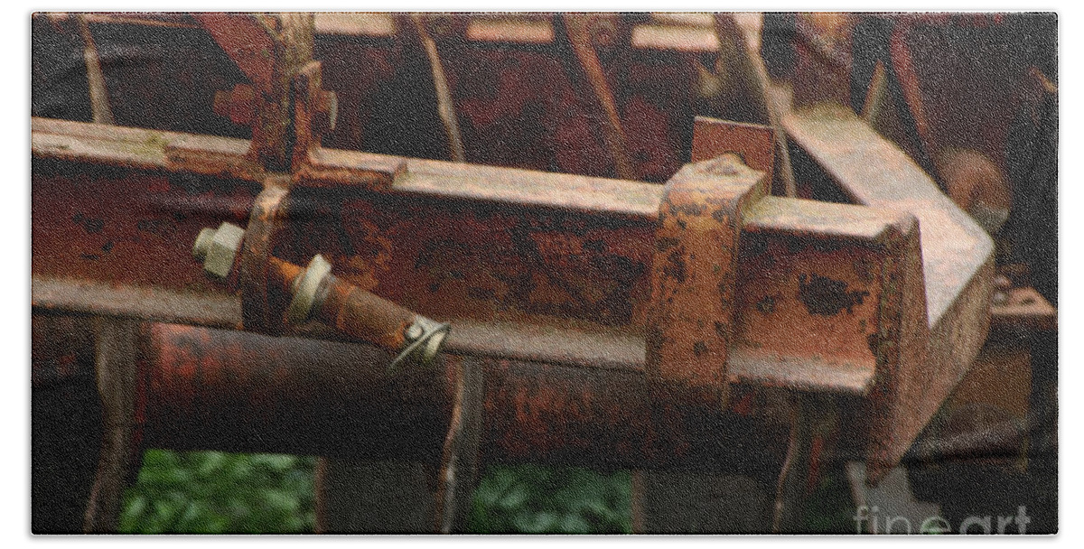 Tractor Beach Towel featuring the photograph Old Mowing Machine by Doc Braham