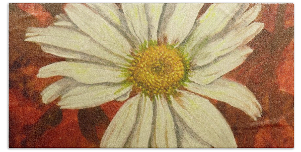 Daisy Beach Sheet featuring the painting One Yorktown Daisy by Nicole Angell