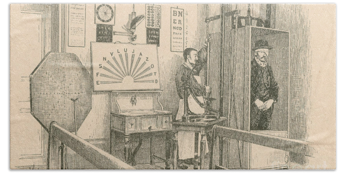 Science Beach Towel featuring the photograph Optical Testing Room, 1892 by Science Source