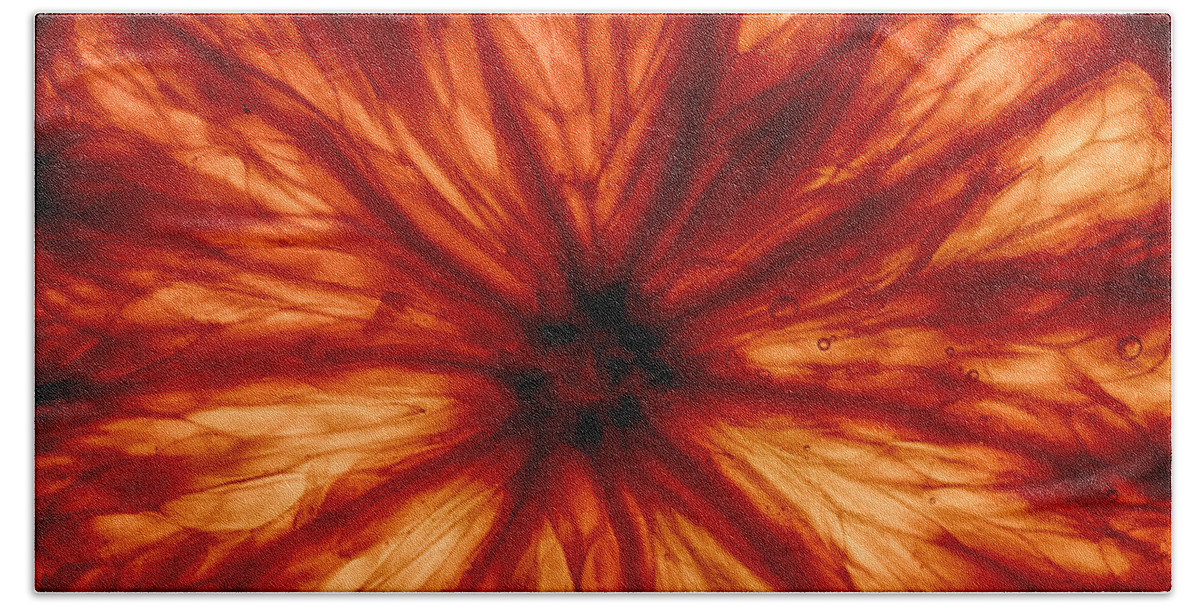 Orange Beach Towel featuring the photograph Orange On Fire by Robert Woodward
