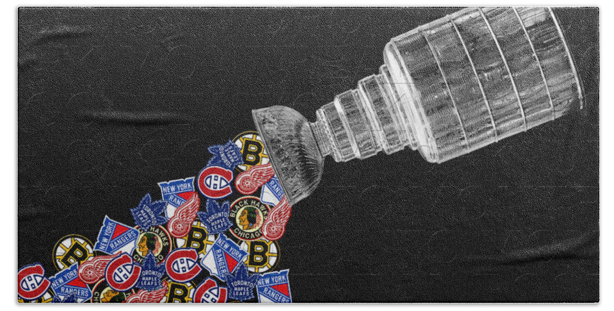 Hockey Beach Towel featuring the photograph Original Six Stanley Cup 2 by Andrew Fare