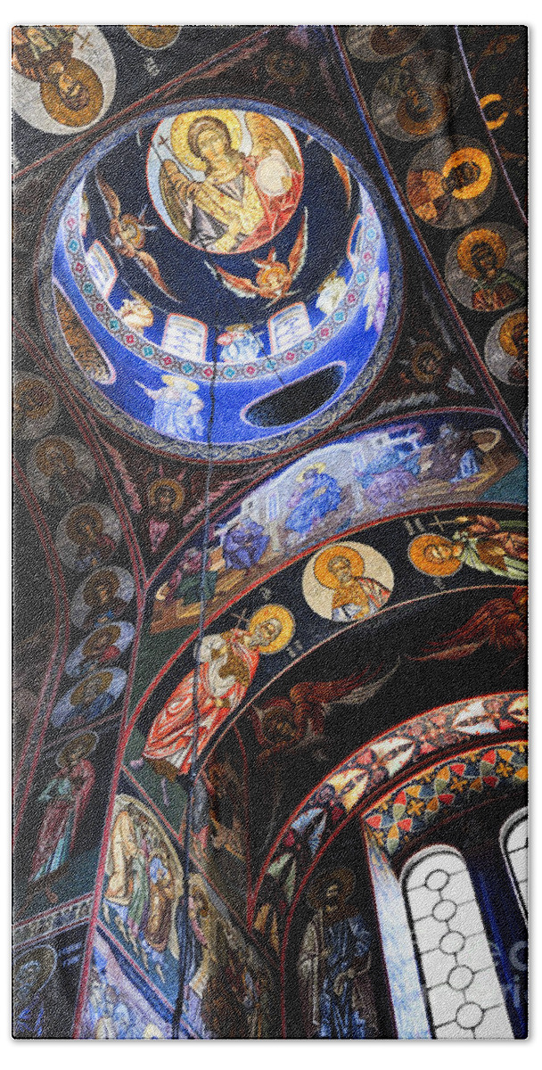 Mosaic Beach Towel featuring the photograph Orthodox church interior 3 by Elena Elisseeva