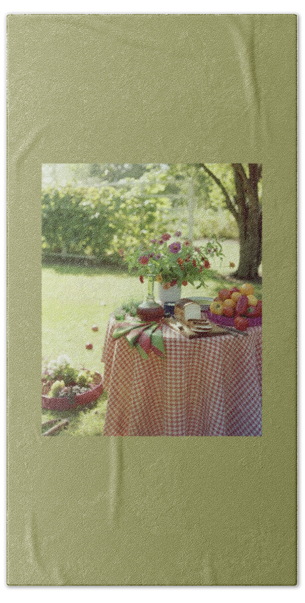 Outdoor Lunch In The Shade Of A Tree Beach Towel