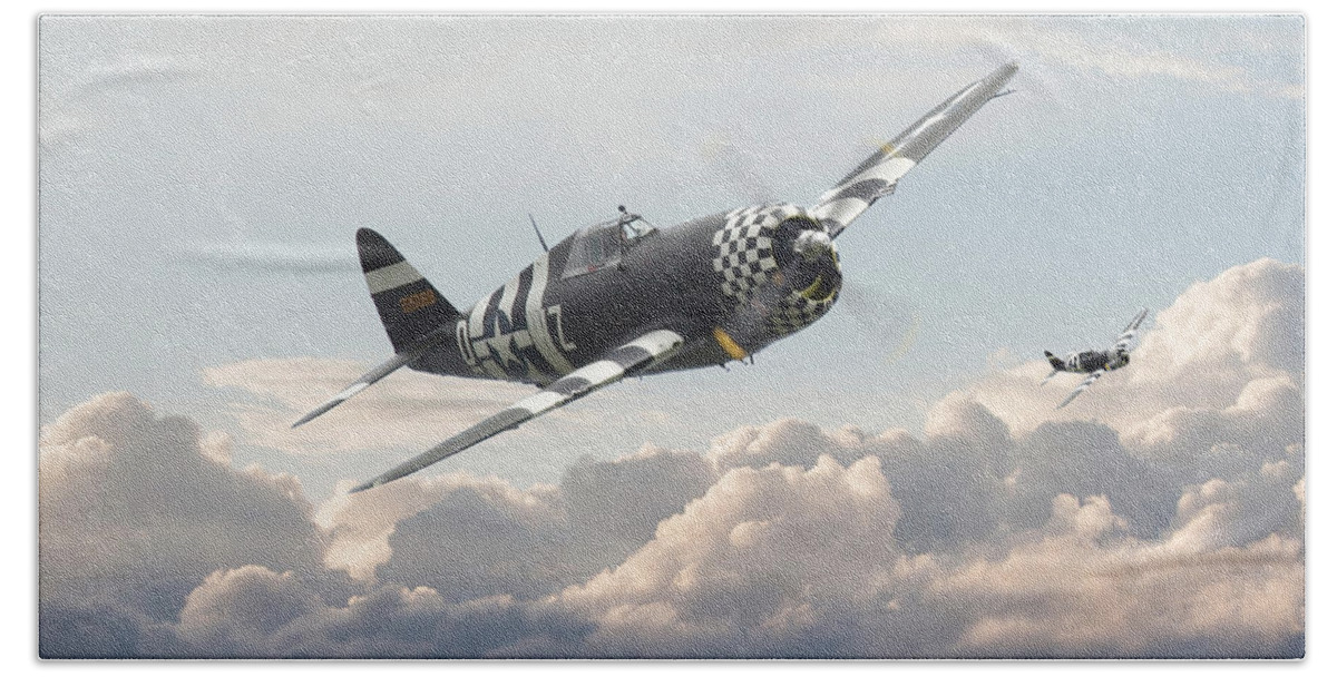 Aircraft Beach Towel featuring the photograph P47 G - Thunderbolt by Pat Speirs