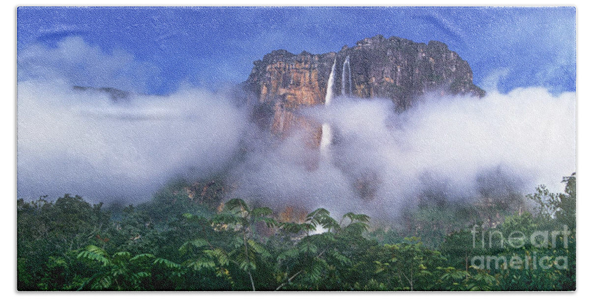 South America Beach Towel featuring the photograph Panorama Angel Falls Canaima National Park Veneziuela by Dave Welling