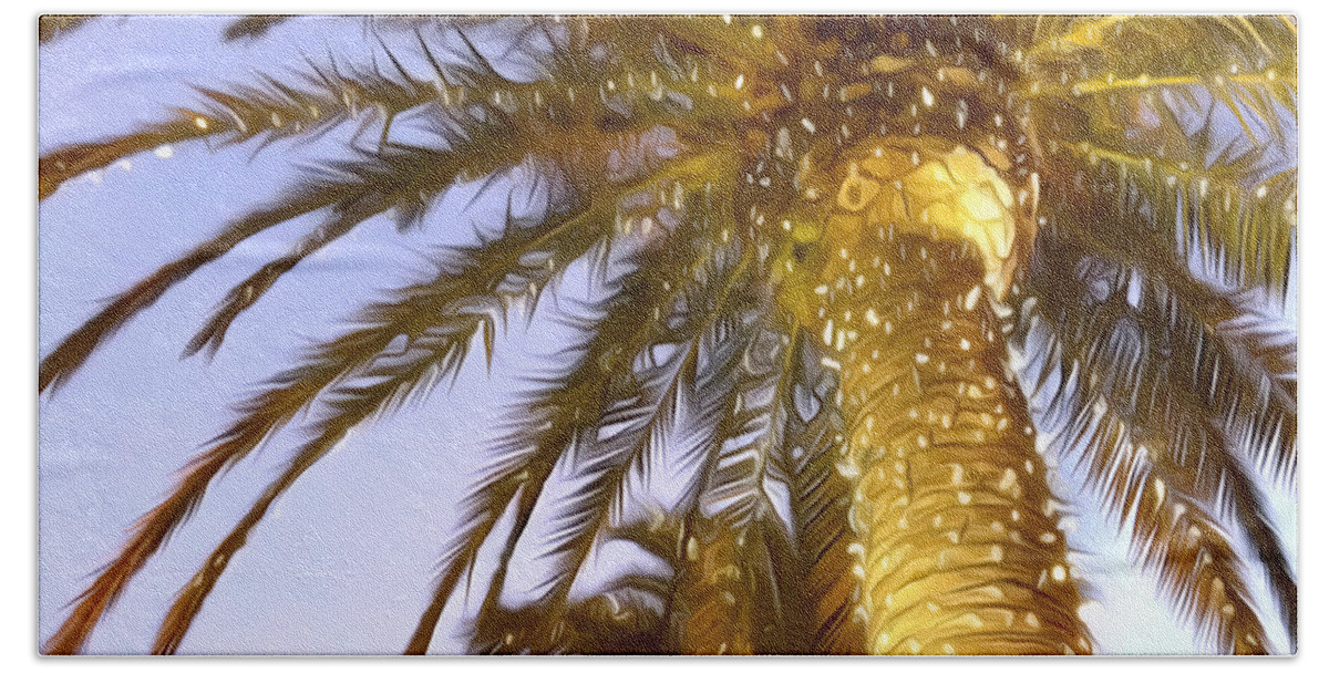 Sunset Beach Towel featuring the photograph Paradise Palm by Jon Neidert