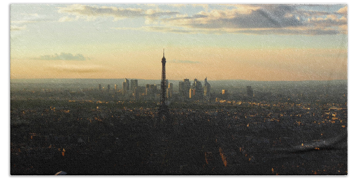 Europe Beach Towel featuring the photograph Paris - Eiffel Tower and the City by Jan Garcia