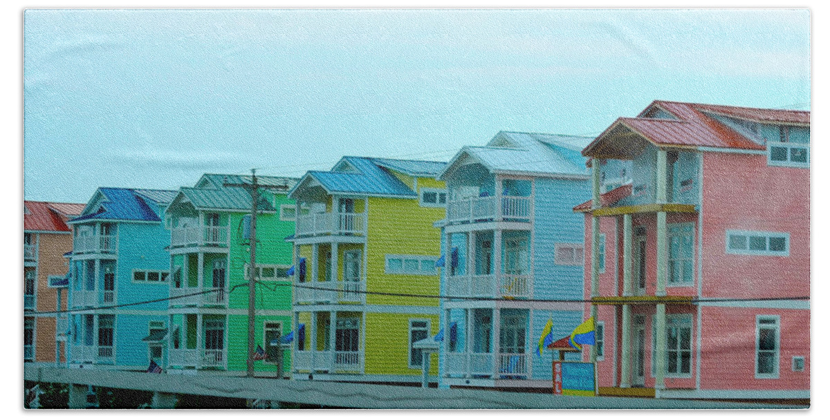 Houses Beach Towel featuring the digital art Pastel Houses by Randi Grace Nilsberg