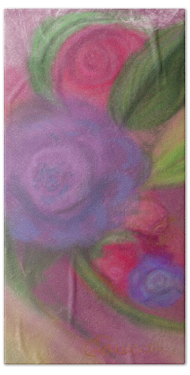 Rose Beach Sheet featuring the painting Pastel Rose by Christine Fournier