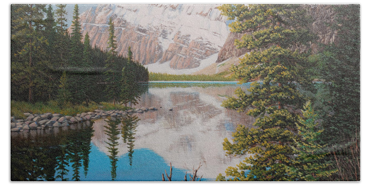 Jake Vandenbrink Beach Towel featuring the painting Peaceful Waters by Jake Vandenbrink