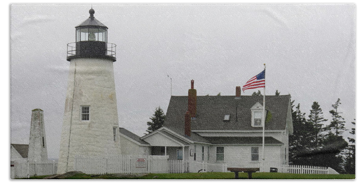 Lighthouse Beach Towel featuring the photograph Pemaquid's Lighthouse 3 by Jean Macaluso