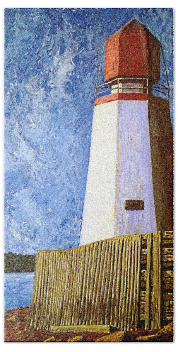 Sea Beach Sheet featuring the painting Pendlebury Lighthouse by Michael Graham